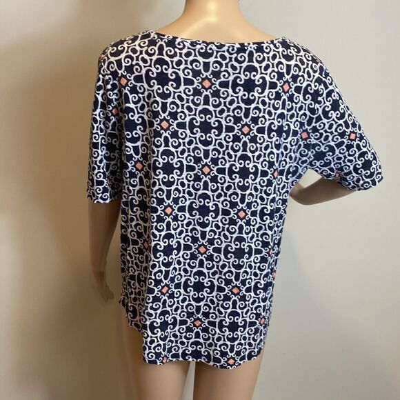 LOFT Ann Taylor linen printed short sleeve t-shirt, size M. - Picture 4 of 7